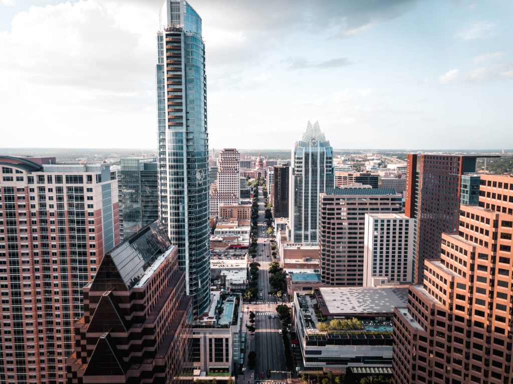 A look at downtown Austin with all its walkable streets.