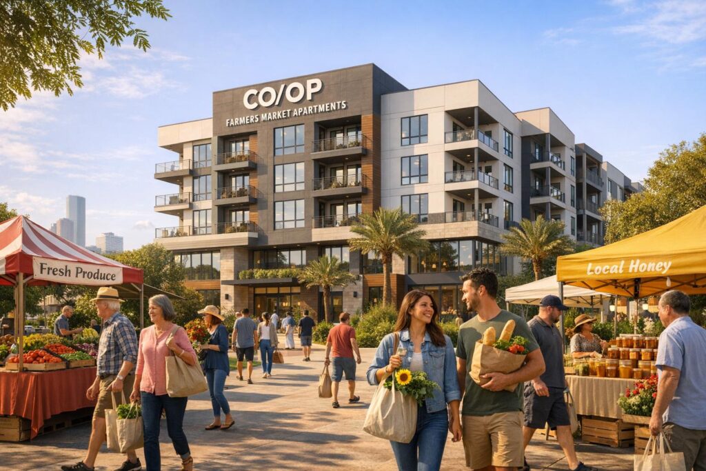 CO/OP Farmers Market Apartments in Houston – Location, Amenities & Rent Overview
