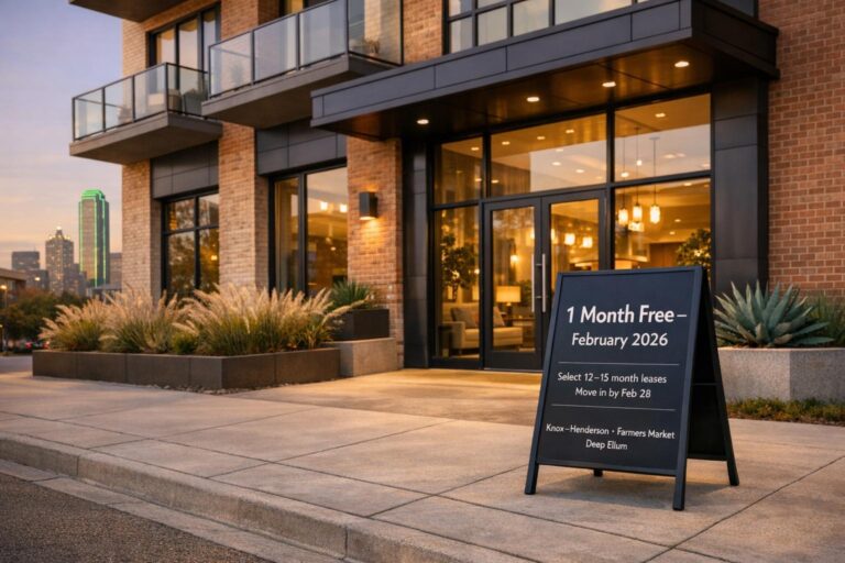 Knox–Henderson, Farmers Market & Deep Ellum Dallas Apartments Offering 1 Month Free Rent in Dallas (February 2026)