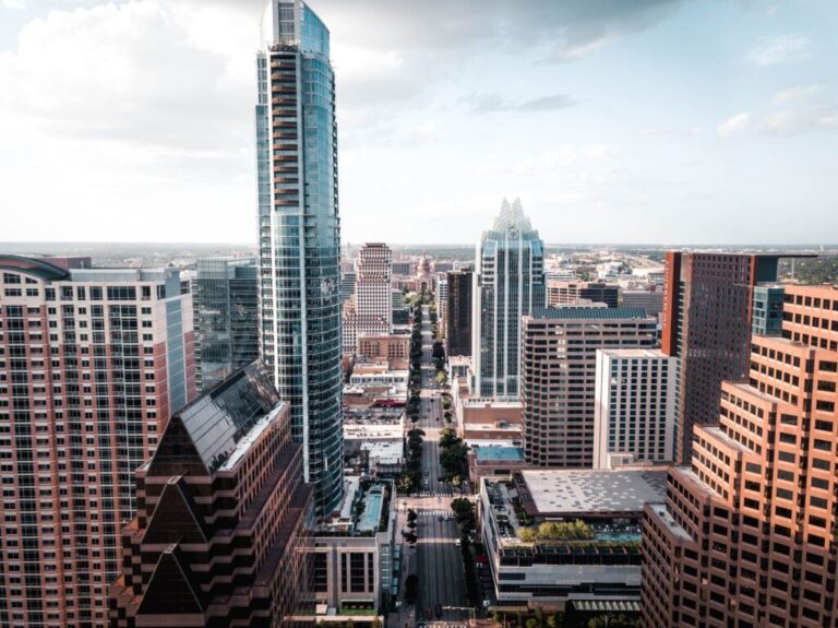 Downtown Austin skyline from Taco Street Locating's archive; illustrative city-center view, not a commute or availability claim